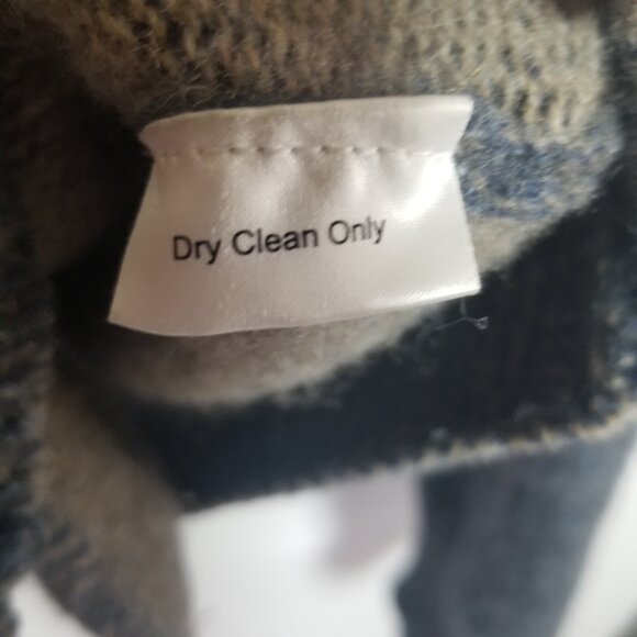 Mens Pronto Uomo Blue Gray Wool Cardigan Sweater W/ Elbow Pads Sz M - Picture 5 of 7